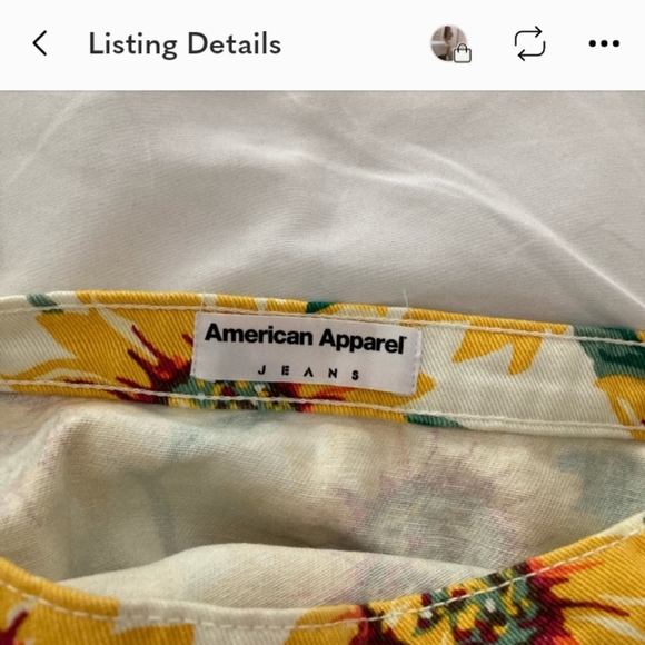 NEW seen on Arianna Grande American Apparel sunflower denim flare mini skirt M - Picture 7 of 8